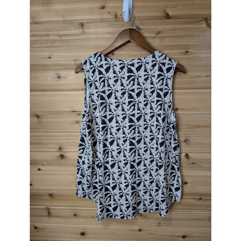 Patchington Top Womens XL Black‎ Palm Print Tank Beach Resortwear - Picture 3 of 8